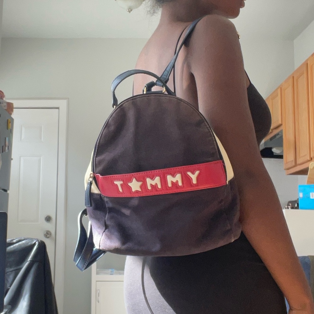 Tommy Hilfiger Black and Red Men's Backpack